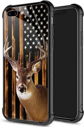 Vista 48 de DJSOK Funda compatible con iPhone 7/8/SE2, funda de ciervo de oro negro para iPhone 7, para niños y niñas, a prueba de golpes, resistente a
