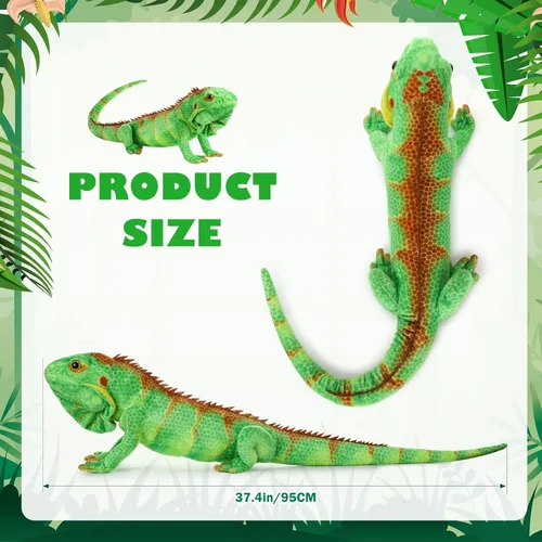 Vista 2 de Syhood Animales de peluche de lagarto de 37.4 pulgadas de felpa realista, lagarto de felpa suave, regalo para amantes de los animales, cumpleaños