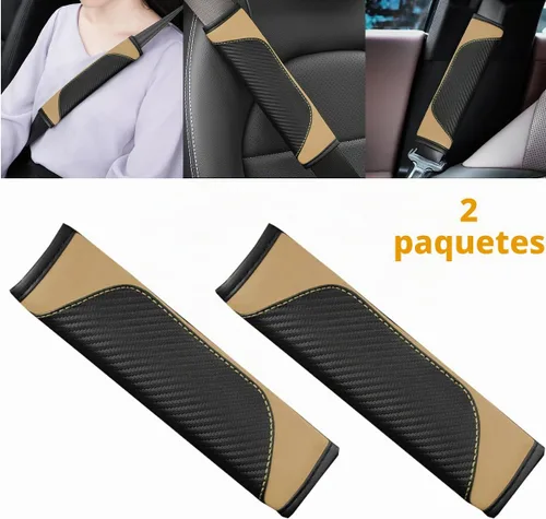 Vista 4 de Osilly 2 piezas de fundas para cinturón de seguridad de coche, protección de hombro de fibra de carbono, cojín suave para cinturón de seguridad