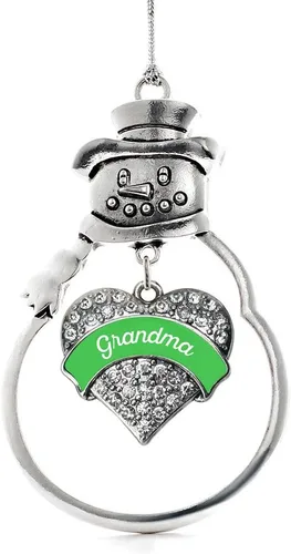 Vista 93 de Inspired Silver - Big Sis - Adorno de Navidad plateado - Adorno de árbol de Navidad con dije de corazón con circonita cúbica - Decoración colgante