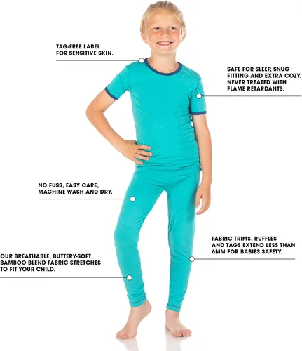 Vista 7 de KicKee - Conjunto de pijama de manga larga Pijamas de otoño para recién nacidos, bebés y niños Acogedora camiseta e inferior a juego