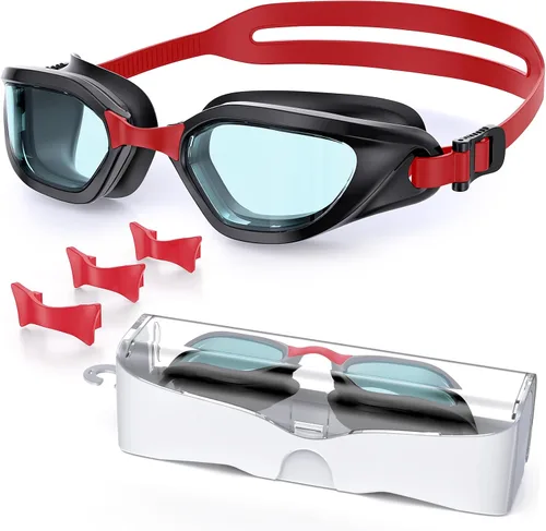 Vista 32 de Gafas de Natación, Gafas de Natación Unisex para Adultos Anti Niebla Anti UV Sin Fugas Visión Amplia para Hombres Mujeres Jóvenes