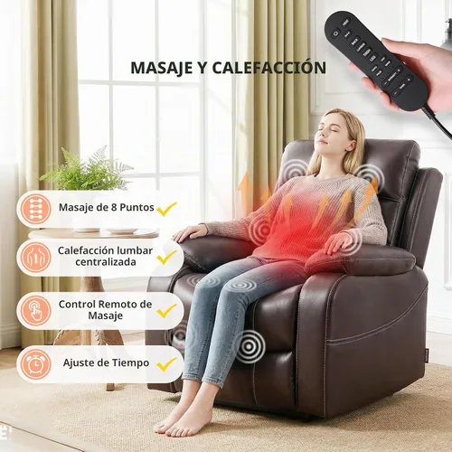 Vista 5 de EONIX - Silla reclinable eléctrica de doble motor, cero espacio libre Marrón oscuro