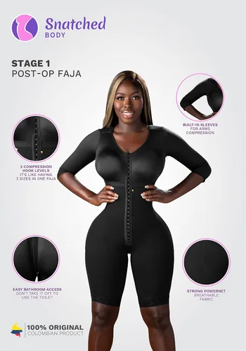 Vista 4 de Snatched Body Women's Stage 1 Full Body Shapewear Faja Colombiana Post Surgery Compression BBL
