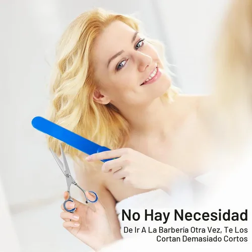 Vista 3 de Tijeras de corte de cabello, kit de corte de cabello para mujeres, herramientas de corte de cabello para el hogar, cortador de flequillo, capas