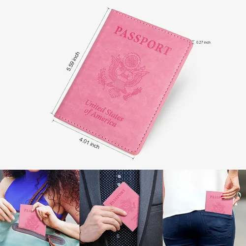 Vista 3 de labato - Cartera de piel sintética para pasaporte con tarjetero de vacuna