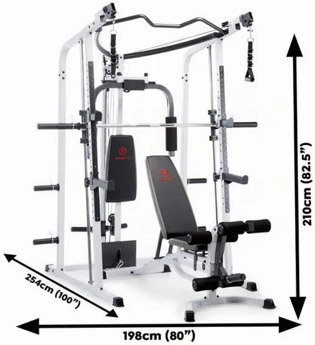 Vista 7 de Marcy Smith Cage Workout Machine Full Body StrengthTraining Home Gym Equipment System with Leg Developer, Press Bar, PEC Deck, and Squat Rack
