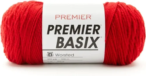 Vista 36 de Premier Yarns Basix, hilo de estambre sólido, hecho de acrílico, hilo ideal para ganchillo y tejido, color blanco, 359 yardas