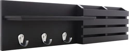 Vista 3 de Estantería de pared y organizador de correo con 3 ganchos NeXXt Sydney Negro