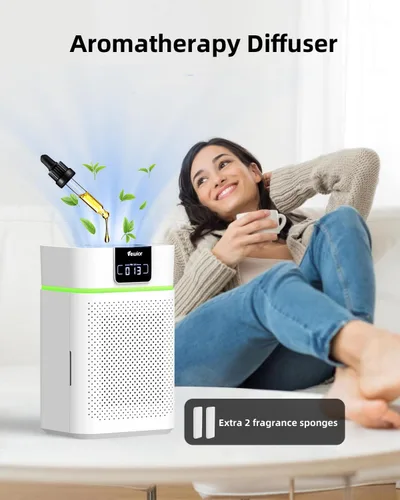 Vista 8 de Purificador de aire para habitación grande del hogar, purificador de aire HEPA VEWIOR para dormitorio cubre hasta 1800ft² con difusor de aceites
