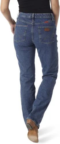 Vista 3 de Wrangler Jeans elásticos de tiro alto y corte vaquero para mujer