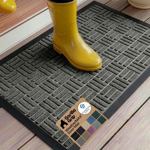 Vista 77 de Gorilla Grip - Tapete WeatherMax todo terreno 100% impermeable, caucho natural, resistente a manchas y decoloración, interior y exterior, fácil