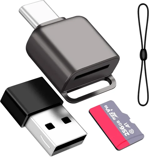 Vista 10 de BorlterClamp - Lector de tarjetas micro SD USB C (paquete de 2 unidades), lector de tarjetas de memoria OTG TF compatible con laptop, MacBook