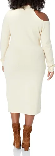 Vista 4 de The Drop Aaron - Vestido de suéter midi con cuello alto falso para mujer