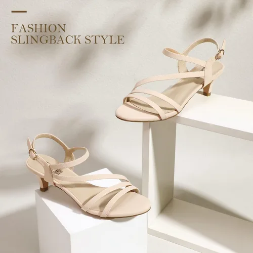 Vista 4 de IDIFU Sandalias elegantes con tirantes delgados de 2 pulgadas para mujer, tacón bajo de gatito, puntera abierta, zapatos de vestir para mujer y dama