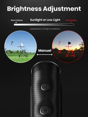 Vista 6 de ACEGMET PFS5 Golf Range Finder, Slope & Triangulation, Magnetic, 1300 Yards 7X Magnification, Flag Lock Vibration, Red & Black Display, Dual