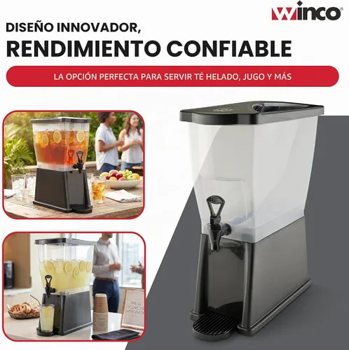Vista 7 de Winco Dispensador de bebidas delgado de 3 galones con base
