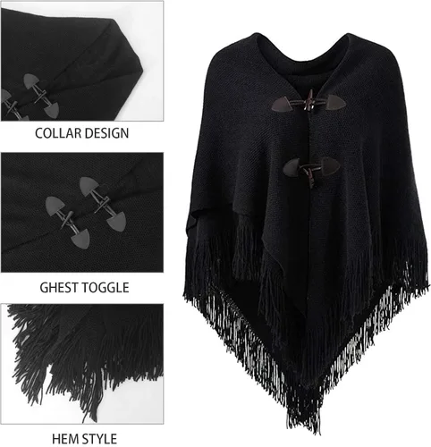 Vista 5 de MissShorthair Ponchos cálidos de invierno para mujer