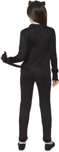 Vista 3 de Disfraz de gato para niña, para Halloween, accesorio de fiesta de disfraces, extragrande, negro