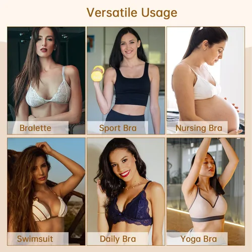 Vista 2 de KSang Bra Pads Inserts 4 Pairs Sewn Edges Breast Padding for Sports Bras Swimsuits Bikini A, B, C, D Cup Available