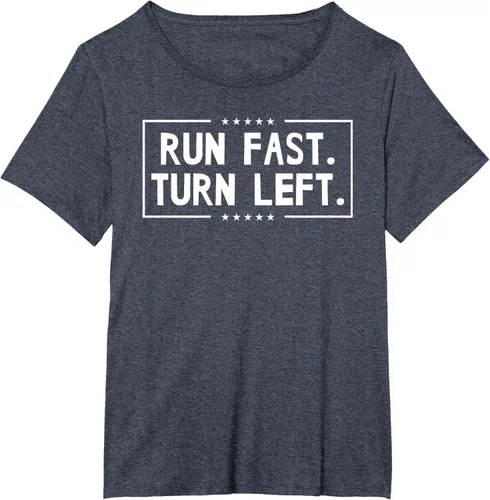 Vista 50 de Run Fast Turn Left - Camiseta para correr de pista y campo