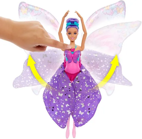 Vista 3 de Barbie Muñeca Dance and Flutter con transformación 2 en 1 de bailarina a