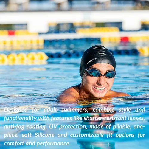 Vista 4 de Sporti Gafas de natación unisex para adultos, antiempañamiento, para hombres y mujeres
