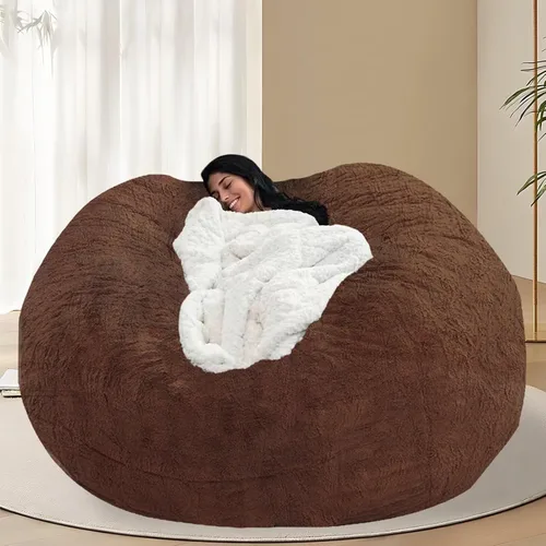 Vista 41 de BCU Funda para Silla Puf Ultra Suave Esponjosa de Piel Sintética Falsa Funda para Puf de Felpa Funda para Sillas de Sala de Estar para Adultos