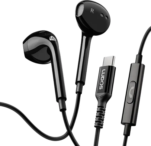 Vista 16 de LUDOS Zenith - Auriculares intraurales con cable, auriculares con micrófono, con cable para auriculares Jack de 0.138 in para iPhone, Samsung