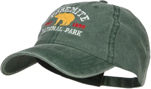 Vista 2 de Gorra lavada bordada del Parque Nacional de Yosemite