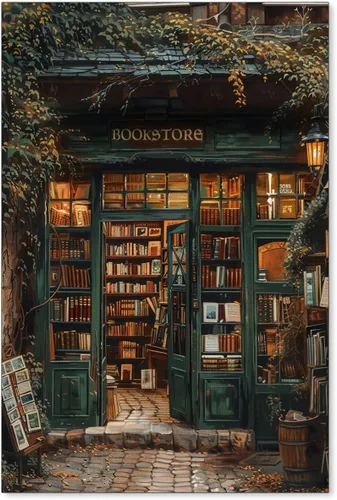 Vista 29 de Haitunone Arte de Pared de Lectura Femenina Victoriana Academia Oscura Libros Melancólicos Póster Pintura al Óleo Antigua Impresiones en Lienzo