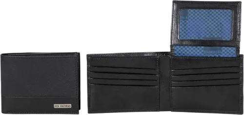 Vista 6 de Ben Sherman Men's Manchester Bifold Slim Wallet Full-Grain Leather RFID Minimalist Gift Box