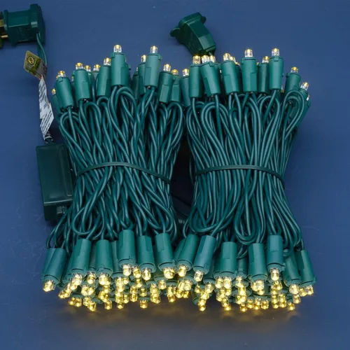 Vista 5 de 200 unidades de luces navideñas LED de ángulo amplio blanco cálido, 66 pies de cable verde, juego de luces de cadena festivas UL certificadas