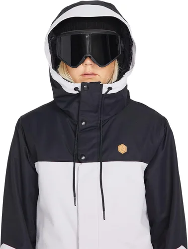 Vista 6 de Volcom Chaqueta con capucha Bolt para mujer, con aislamiento para snowboard y esquí, Negro