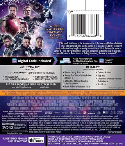 Vista 2 de AVENGERS 4K ENDGAME Blu-ray 4K UHD