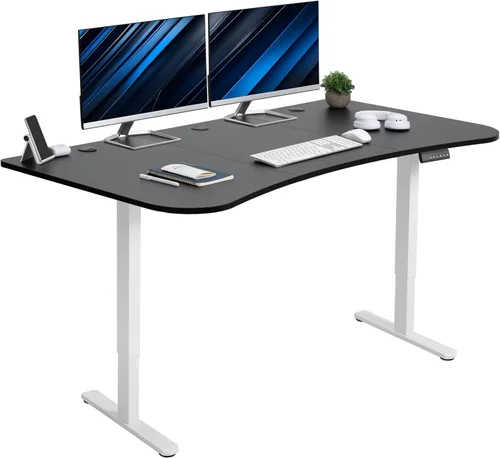 Vista 27 de VIVO DESK-KIT-E2B1B - Escritorio eléctrico de pie con motor doble, ajuste de altura de memoria, serie E2B, marco negro superior negro, DESK-KIT-E2B1B