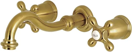 Vista 9 de Kingston Brass KS3123AX - Grifo de baño de montaje en pared central de 8 pulgadas, latón antiguo