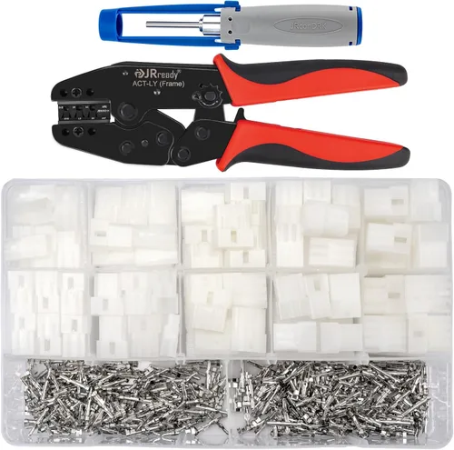 Vista 13 de JRready ST6480 Kit de clavijas de conector eléctrico de 2, 3, 4, 6, 9 y 12 pines con herramienta extractora de terminales de crimpado. 160 juegos.
