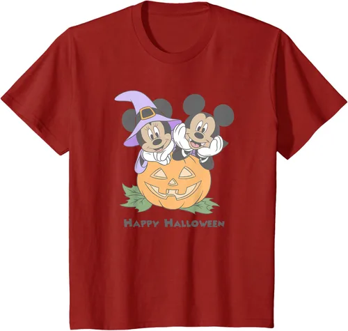 Vista 54 de Disney Mickey and Friends Halloween Pumpkin Mickey & Minnie Camiseta Blanco