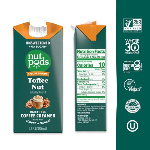 Vista 2 de Nutpods - Crema de café sin azúcar, sin azúcar, paquete de 3