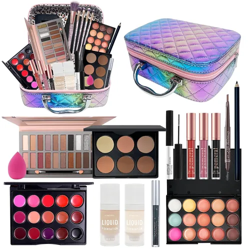 Vista 9 de Kit de maquillaje de viaje, juegos de maquillaje para adolescentes y mujeres, kit de maquillaje para niñas, juegos de maquillaje para niñas