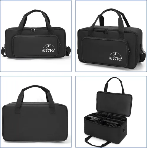 Vista 9 de IBVIVIC Bolsa para Focos de 4 Par 5/16' Pañalera Acolchada para Iluminación de Escenario con Separadores, Asa, Correas, Negra