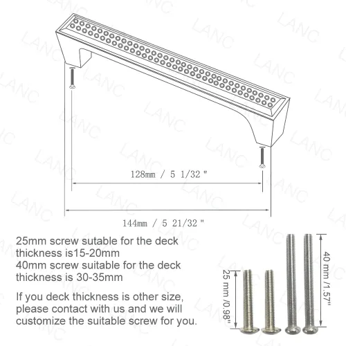 Vista 2 de LANC Tiradores de gabinete de cristal negro para cocina y baño, manijas de gabinete para dormitorio, pomo de gabinete negro mate brillante
