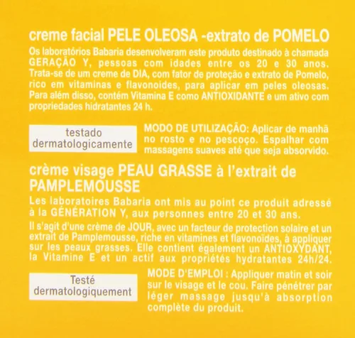 Vista 3 de Babaria Crema facial de pomelo para piel grasa joven 1.7 fl oz