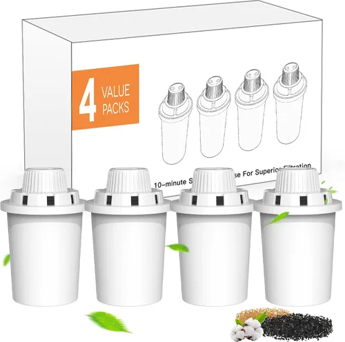 Vista 10 de Paquete de 4 filtros de repuesto para fuente de agua para perros, filtro de agua, para fuente de mascotas de acero inoxidable para perros grandes