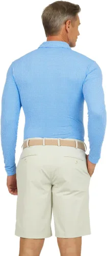 Vista 6 de IBKUL Polo de manga larga con protección solar UPF 50+ Icefil Cooling Tech Mini Check 95754 para hombre