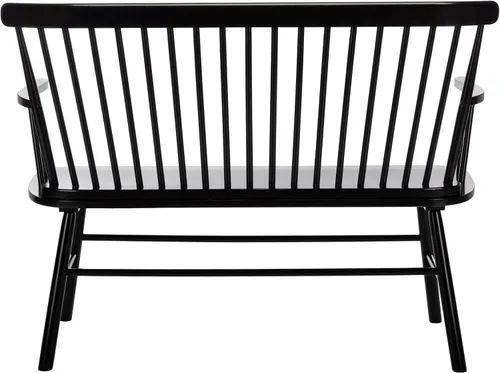Vista 9 de SAFAVIEH Muebles - Sofá de dos plazas Addison - Negro - Madera maciza - Diseño costero de listones - Ideal para sala de estar, solárium, dormitorio