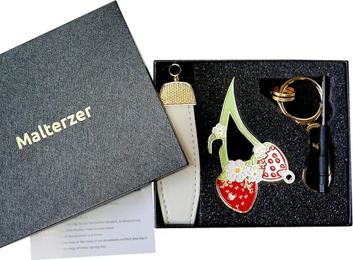 Vista 4 de Llavero de seguridad para mujer, juego de accesorios de llavero de fresa de defensa personal (juego de llaveros de fresa 1), Juego de llaveros