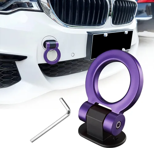 Vista 9 de TOMALL - Kit de ganchos de remolque negros para decoración de coche, adhesivo para decoración de coche, parachoques para accesorios exteriores