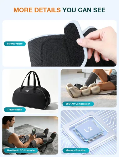 Vista 6 de Masajeador de piernas ALLJOY para circulación y alivio del dolor FSA, regalos para papá, mamá, Día de la Madre, Día del Padre, masajeador de piernas